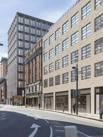 Scaffolding and hoists to go up on The Featherstone Building, London 